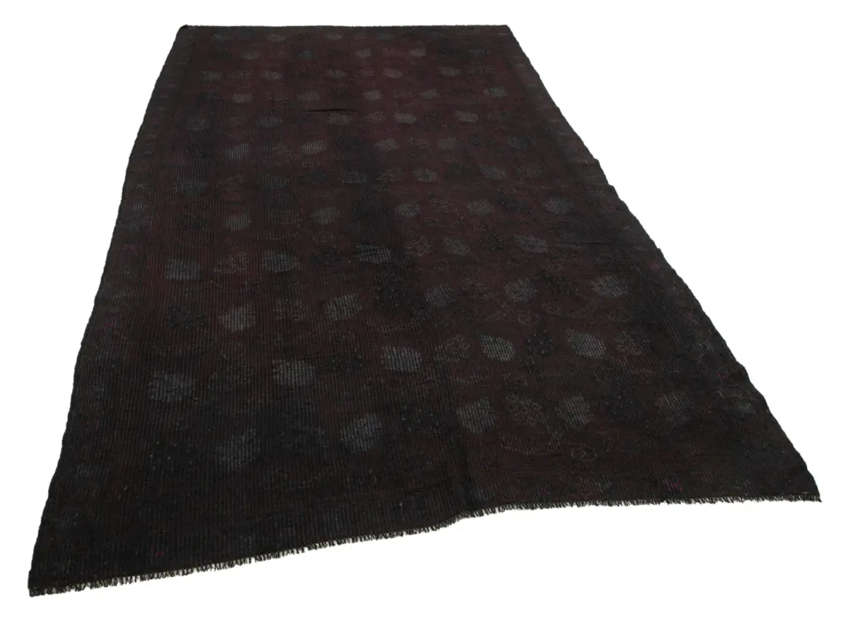 Cıcım Eskitme Kahverengi Renk Keçi Kılı El Dokuma Kilim-185x325 - Görsel 2