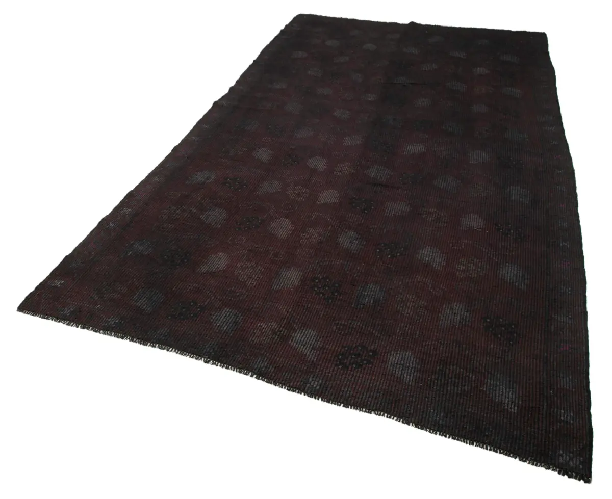 Cıcım Eskitme Kahverengi Renk Keçi Kılı El Dokuma Kilim-185x325 - Görsel 3