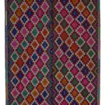 Cıcım Eskitme Multi Renk Keçi Kılı El Dokuma Kilim-248x312