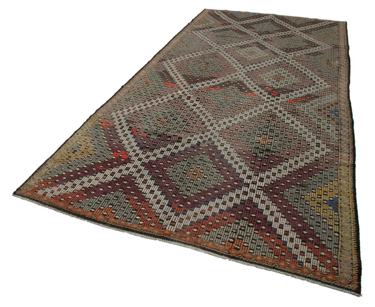 Cıcım Eskitme Bej Renk Keçi Kılı El Dokuma Kilim-177x385 - Görsel 3
