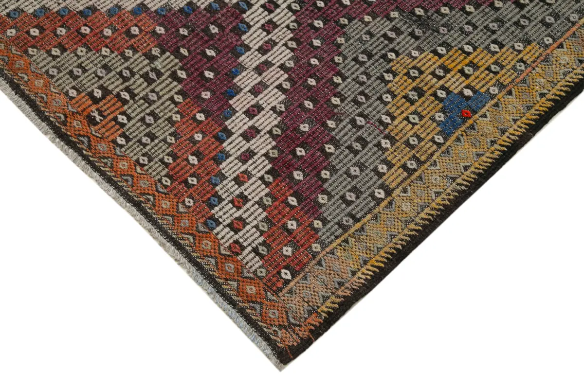 Cıcım Eskitme Bej Renk Keçi Kılı El Dokuma Kilim-177x385 - Görsel 4