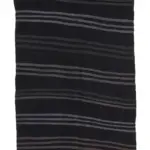 Cıcım Eskitme Siyah Renk Keçi Kılı El Dokuma Kilim-145x375