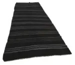 Cıcım Eskitme Siyah Renk Keçi Kılı El Dokuma Kilim-145x375 - Görsel 2