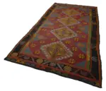Cıcım Eskitme Kahverengi Renk Keçi Kılı El Dokuma Kilim-163x325 - Görsel 3