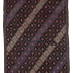 Cıcım Eskitme Kahverengi Renk Keçi Kılı El Dokuma Kilim-203x308