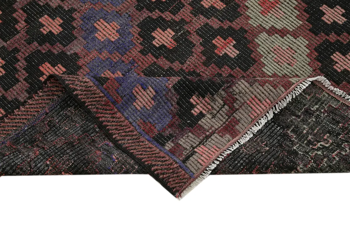 Cıcım Eskitme Kahverengi Renk Keçi Kılı El Dokuma Kilim-203x308 - Görsel 6
