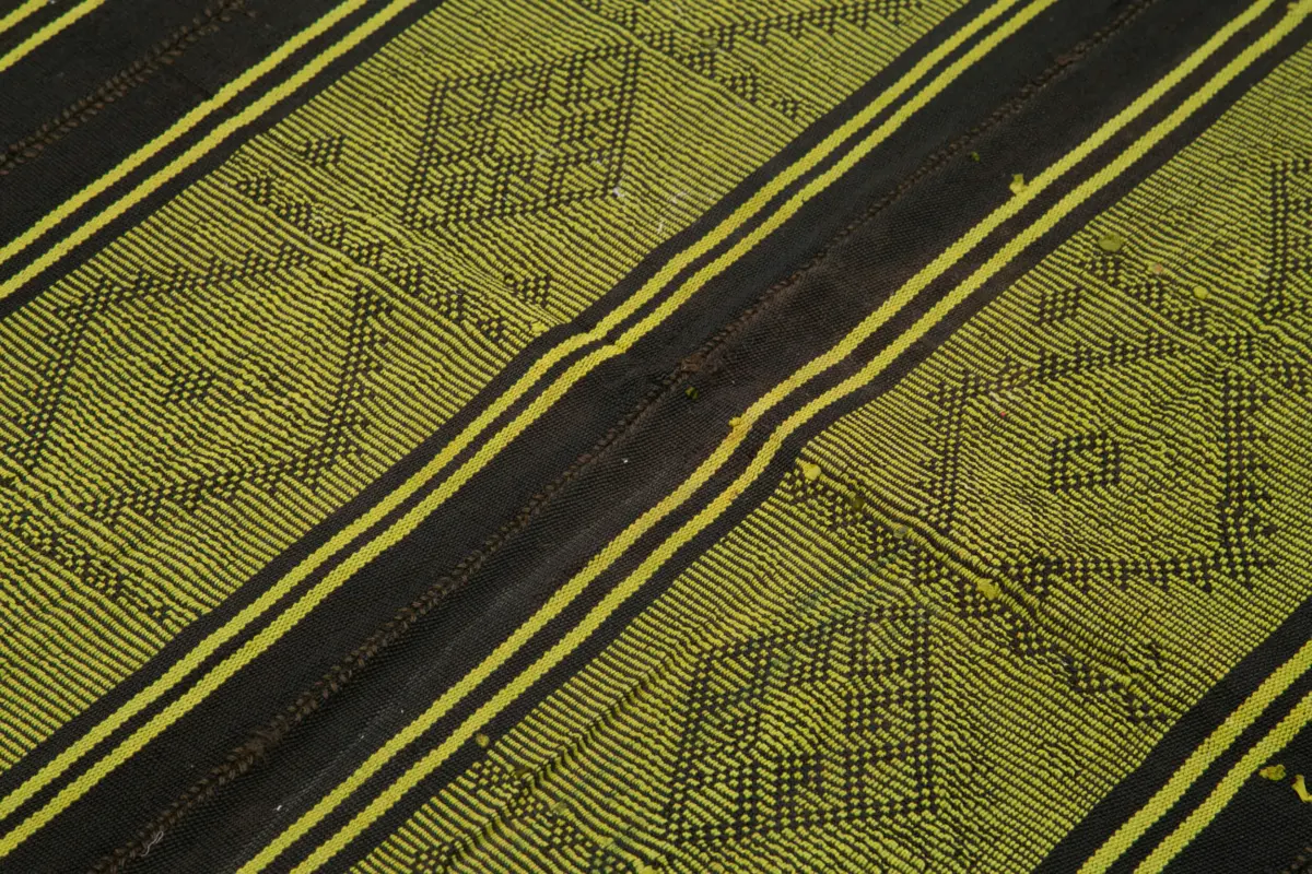 Cıcım Eskitme Yeşil Renk Keçi Kılı El Dokuma Kilim-170x180 - Görsel 5