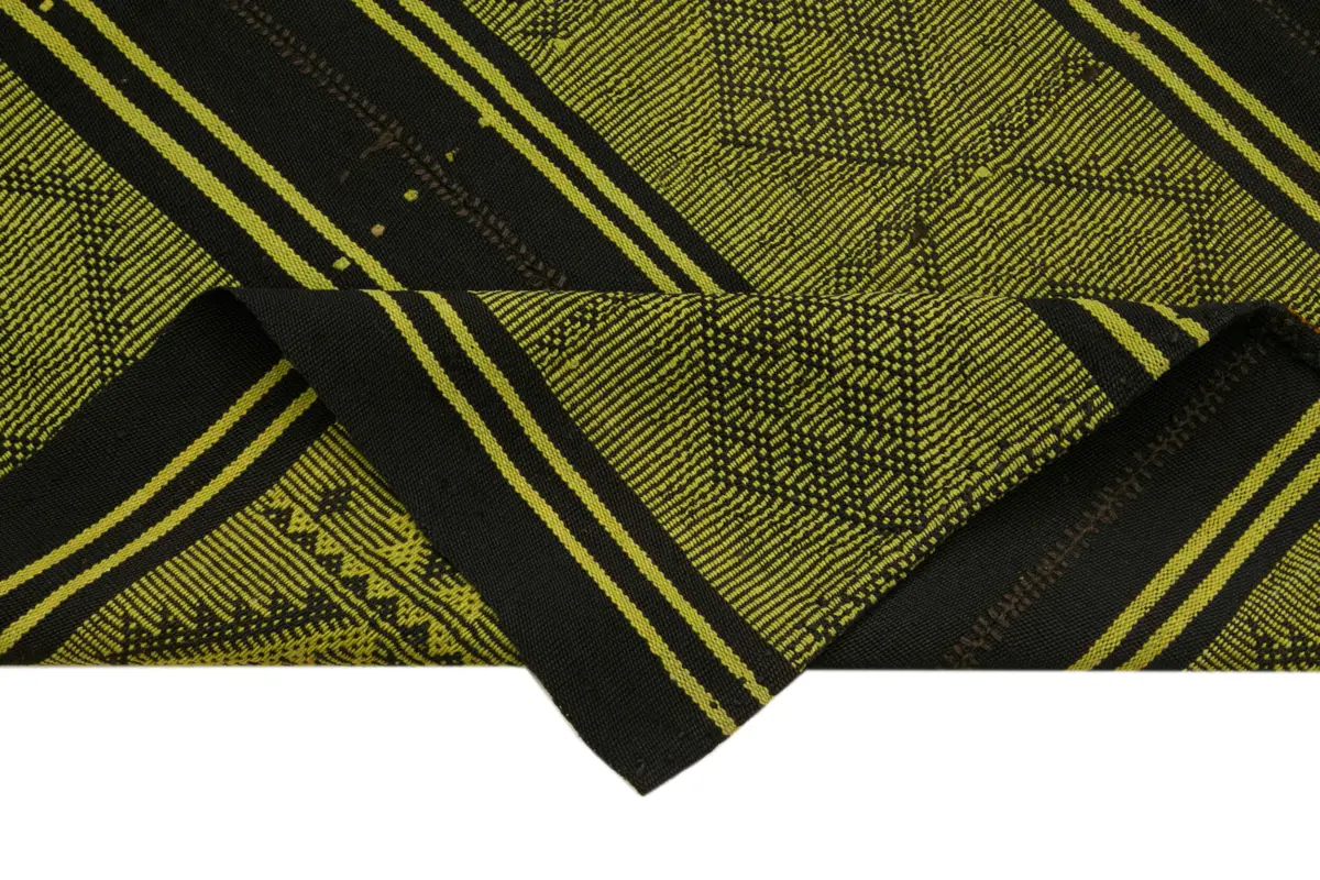 Cıcım Eskitme Yeşil Renk Keçi Kılı El Dokuma Kilim-170x180 - Görsel 6