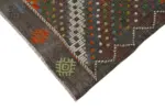 Cıcım Eskitme Kahverengi Renk Keçi Kılı El Dokuma Kilim-185x296 - Görsel 4