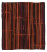 Cıcım Eskitme Kahverengi Renk Keçi Kılı El Dokuma Kilim-180x210