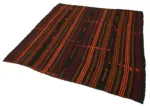 Cıcım Eskitme Kahverengi Renk Keçi Kılı El Dokuma Kilim-180x210 - Görsel 3