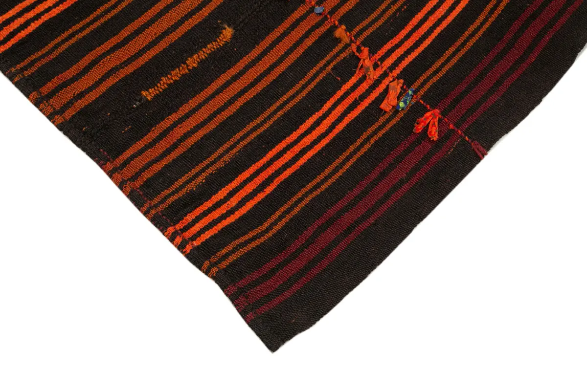 Cıcım Eskitme Kahverengi Renk Keçi Kılı El Dokuma Kilim-180x210 - Görsel 4