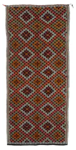 Cıcım Eskitme Multi Renk Keçi Kılı El Dokuma Kilim-153x325