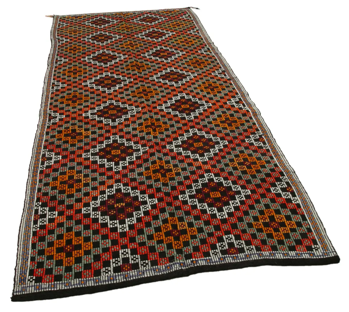 Cıcım Eskitme Multi Renk Keçi Kılı El Dokuma Kilim-153x325 - Görsel 2