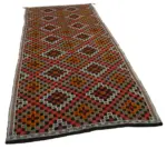 Cıcım Eskitme Multi Renk Keçi Kılı El Dokuma Kilim-153x325 - Görsel 2