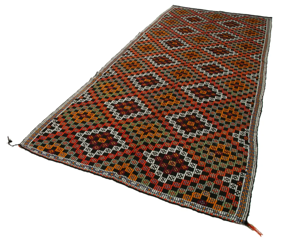 Cıcım Eskitme Multi Renk Keçi Kılı El Dokuma Kilim-153x325 - Görsel 3