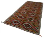 Cıcım Eskitme Multi Renk Keçi Kılı El Dokuma Kilim-153x325 - Görsel 3
