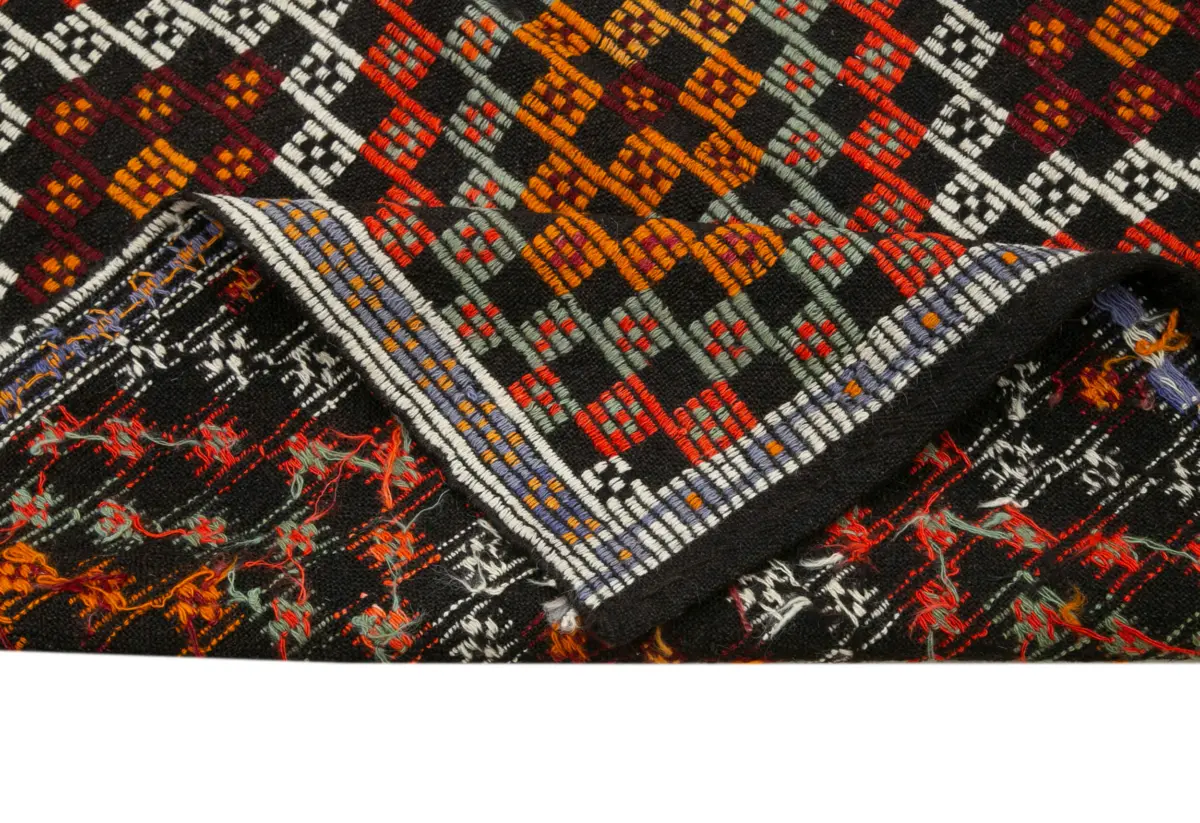 Cıcım Eskitme Multi Renk Keçi Kılı El Dokuma Kilim-153x325 - Görsel 6