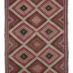 Cıcım Eskitme Multi Renk Keçi Kılı El Dokuma Kilim-181x343