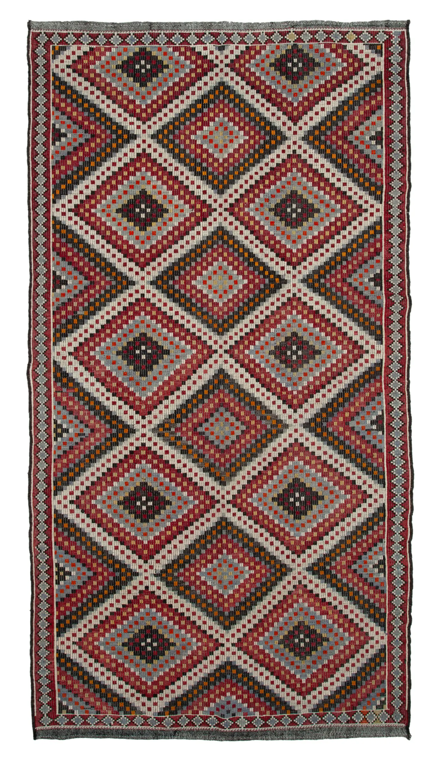Rc_35610_1_Multicolor_Oriental_Kilim_Rugs Cıcım Eskitme Multi Renk Keçi Kılı El Dokuma Kilim-181x343 - Görsel 1