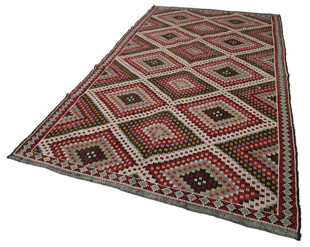 Cıcım Eskitme Multi Renk Keçi Kılı El Dokuma Kilim-181x343 - Görsel 3