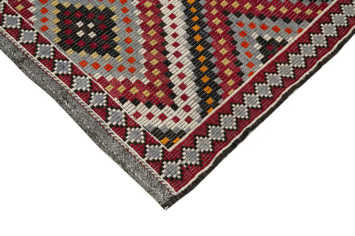 Cıcım Eskitme Multi Renk Keçi Kılı El Dokuma Kilim-181x343 - Görsel 4