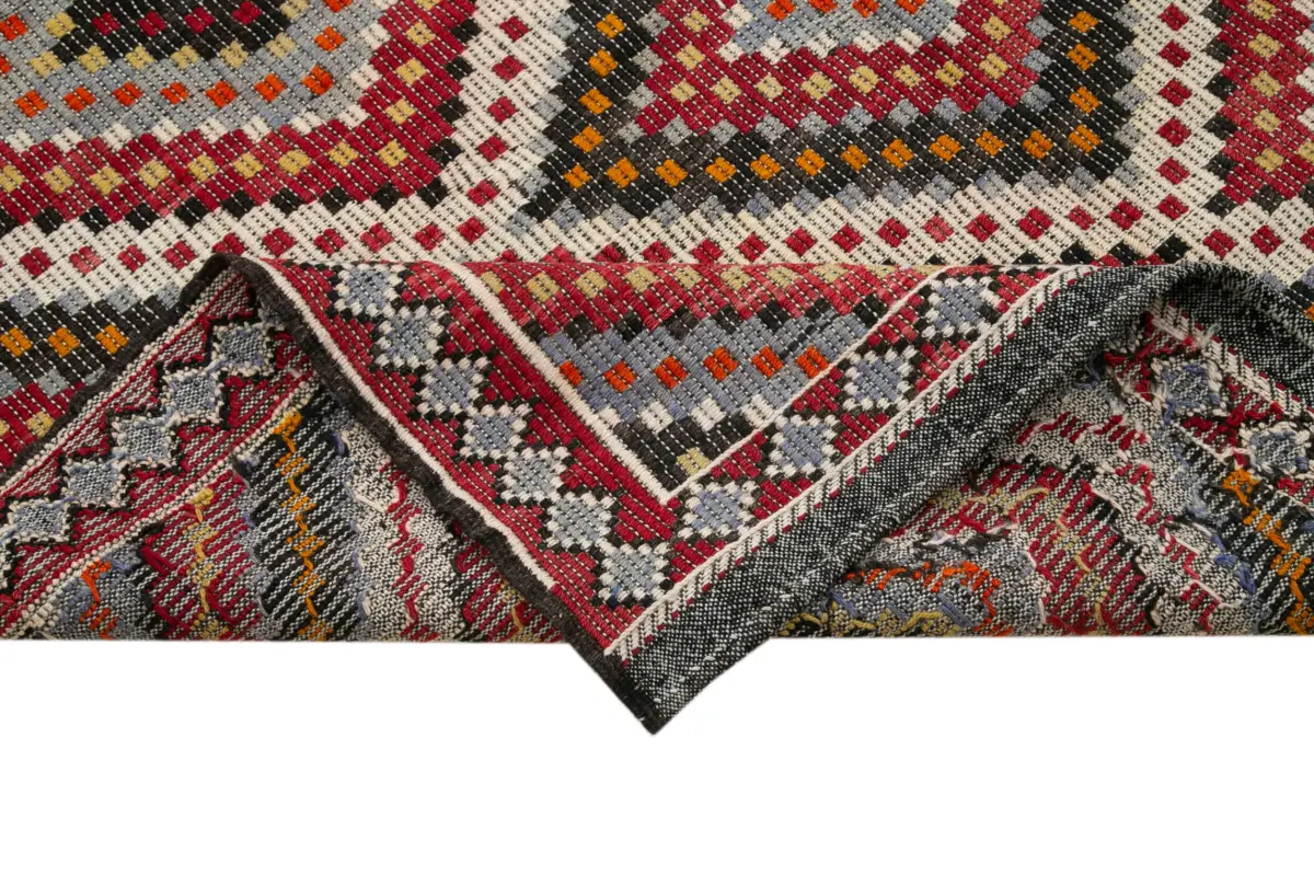 Cıcım Eskitme Multi Renk Keçi Kılı El Dokuma Kilim-181x343 - Görsel 6