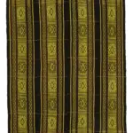 Cıcım Eskitme Sarı Renk Keçi Kılı El Dokuma Kilim-190x229