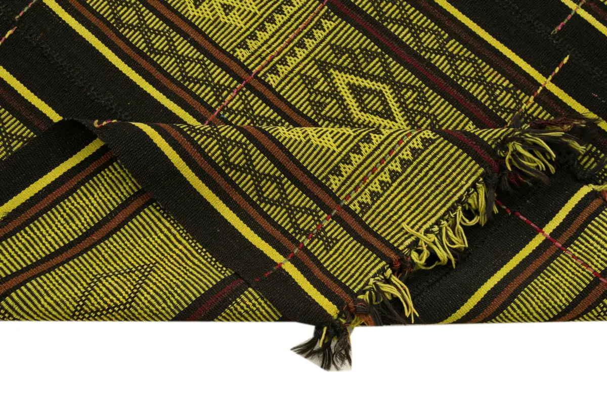 Cıcım Eskitme Sarı Renk Keçi Kılı El Dokuma Kilim-190x229 - Görsel 6