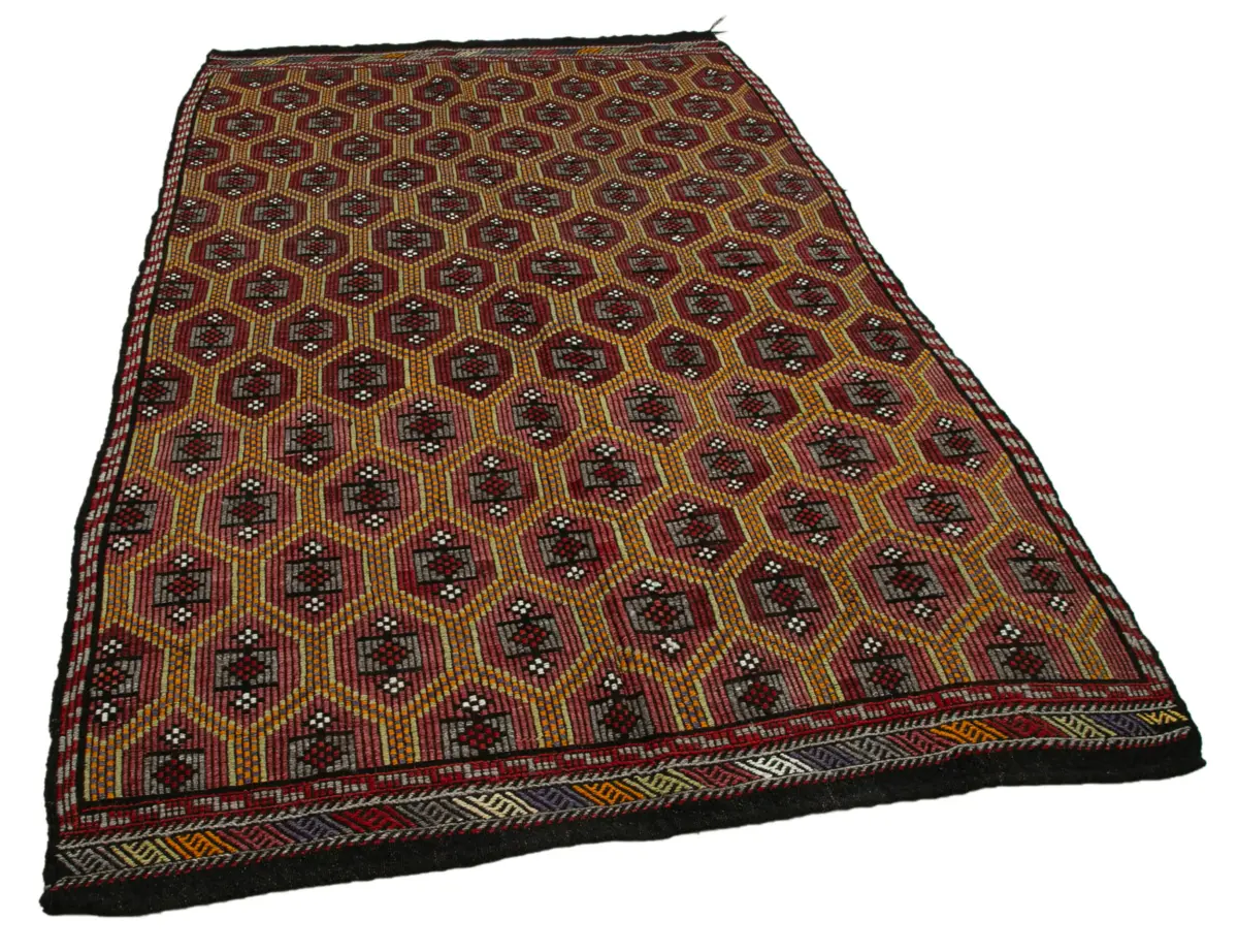 Cıcım Eskitme Kahverengi Renk Keçi Kılı El Dokuma Kilim-168x285 - Görsel 2