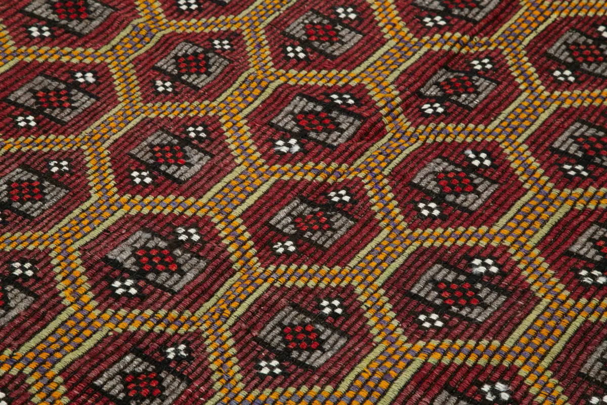 Cıcım Eskitme Kahverengi Renk Keçi Kılı El Dokuma Kilim-168x285 - Görsel 5