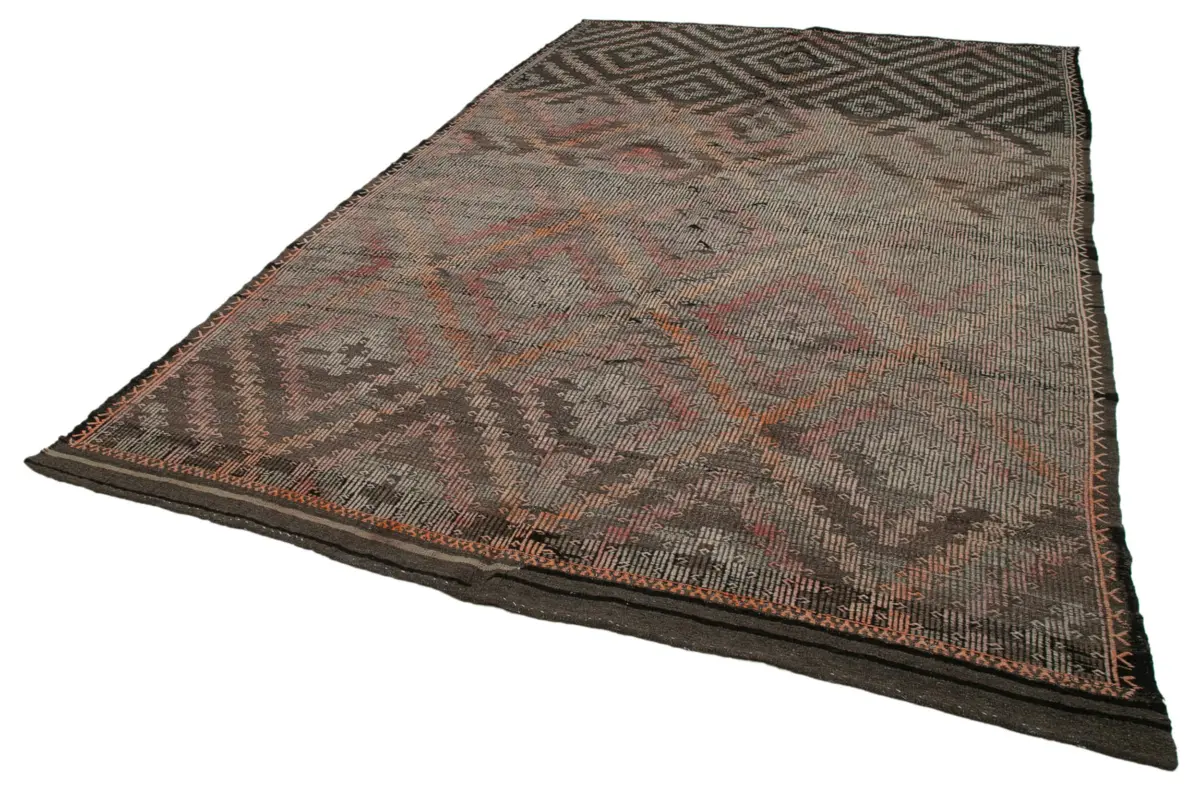 Cıcım Eskitme Kahverengi Renk Keçi Kılı El Dokuma Kilim-230x365 - Görsel 3
