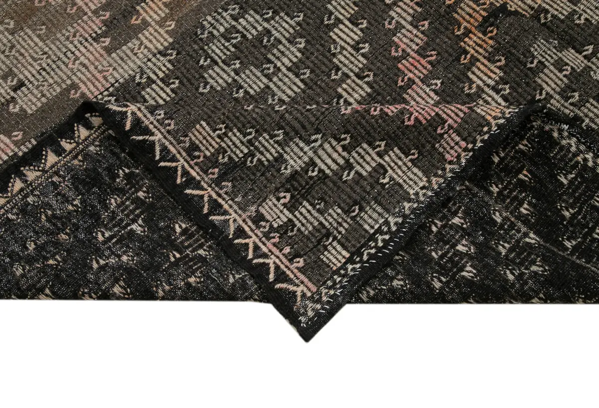 Cıcım Eskitme Kahverengi Renk Keçi Kılı El Dokuma Kilim-230x365 - Görsel 6