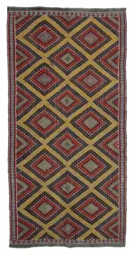 Cıcım Eskitme Multi Renk Keçi Kılı El Dokuma Kilim-178x358