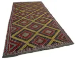 Cıcım Eskitme Multi Renk Keçi Kılı El Dokuma Kilim-178x358 - Görsel 2