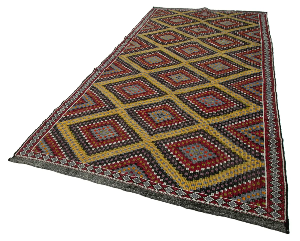 Cıcım Eskitme Multi Renk Keçi Kılı El Dokuma Kilim-178x358 - Görsel 3