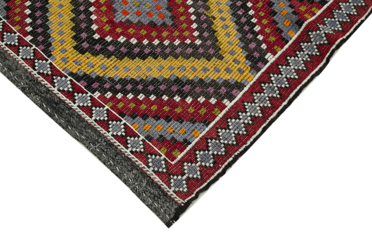 Cıcım Eskitme Multi Renk Keçi Kılı El Dokuma Kilim-178x358 - Görsel 4