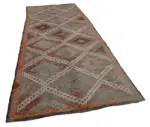 Cıcım Eskitme Bej Renk Keçi Kılı El Dokuma Kilim-145x370 - Görsel 2