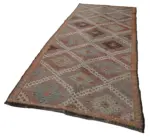Cıcım Eskitme Bej Renk Keçi Kılı El Dokuma Kilim-145x370 - Görsel 3
