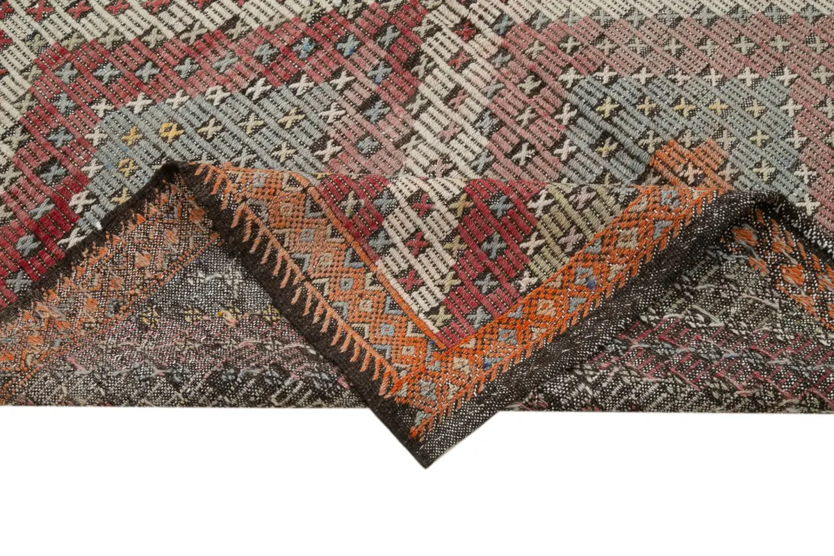 Cıcım Eskitme Bej Renk Keçi Kılı El Dokuma Kilim-145x370 - Görsel 6
