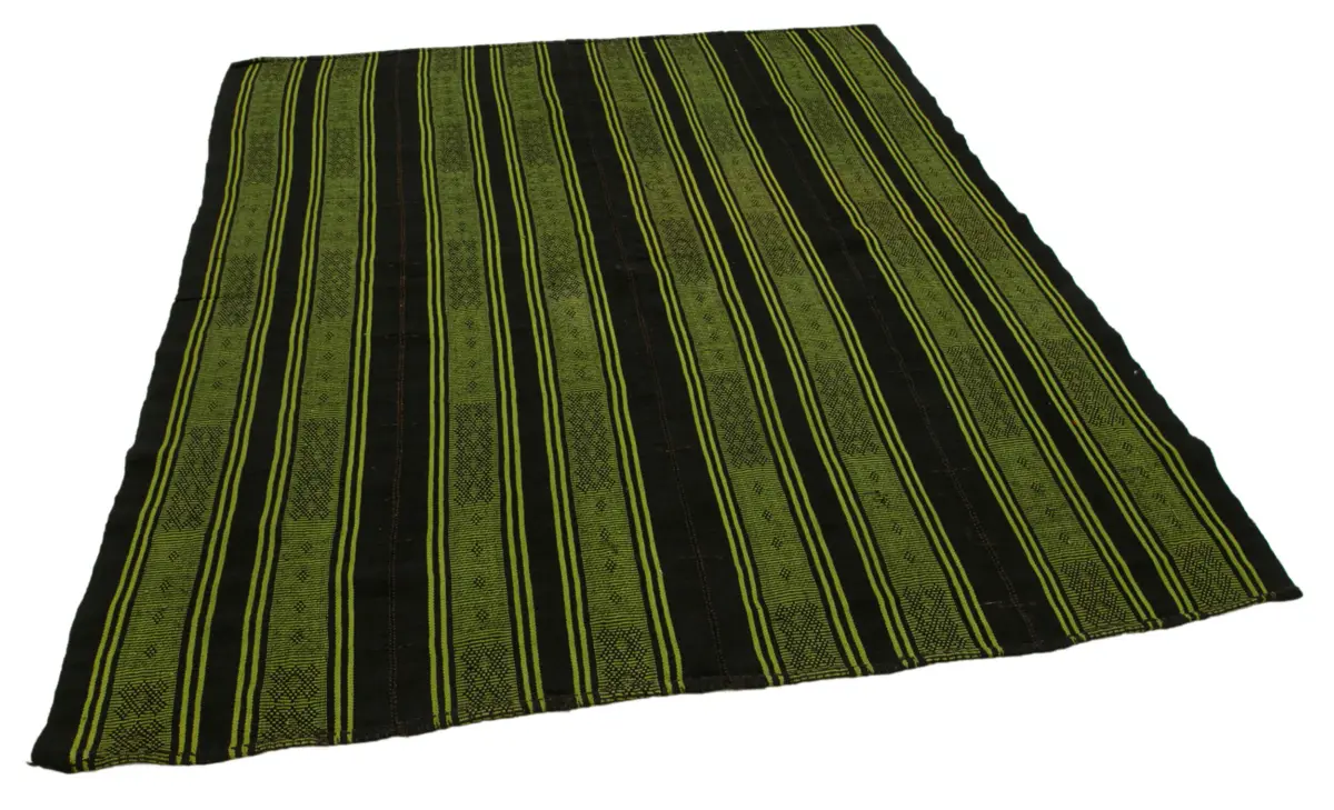 Cıcım Eskitme Yeşil Renk Keçi Kılı El Dokuma Kilim-180x213 - Görsel 2