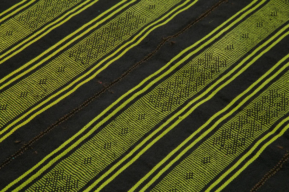 Cıcım Eskitme Yeşil Renk Keçi Kılı El Dokuma Kilim-180x213 - Görsel 5