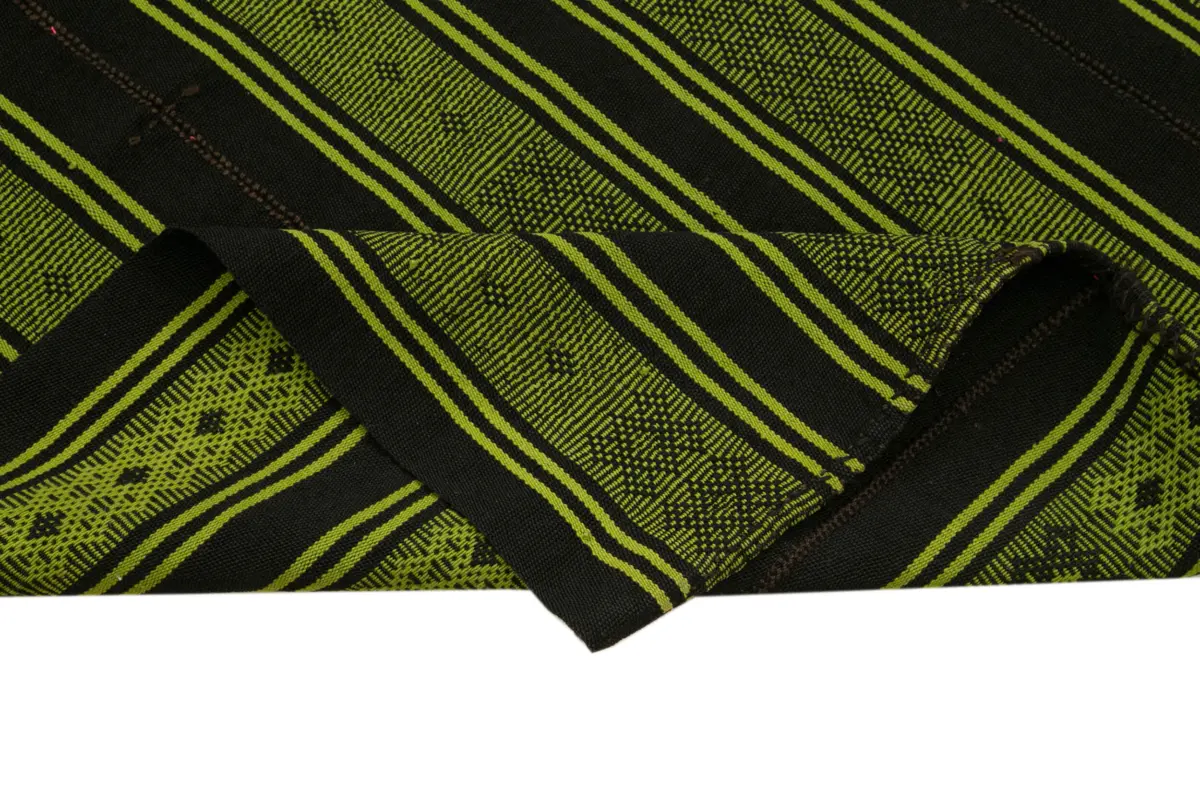 Cıcım Eskitme Yeşil Renk Keçi Kılı El Dokuma Kilim-180x213 - Görsel 6