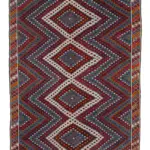 Cıcım Eskitme Multi Renk Keçi Kılı El Dokuma Kilim-183x376