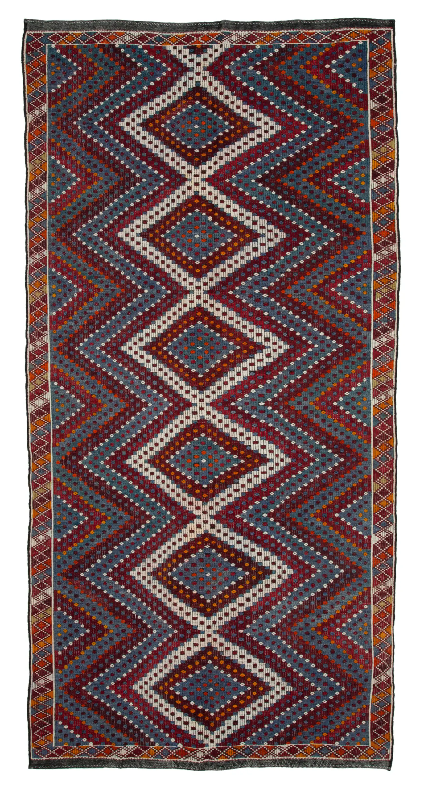 Rc_35620_1_Multicolor_Oriental_Kilim_Rugs Cıcım Eskitme Multi Renk Keçi Kılı El Dokuma Kilim-183x376 - Görsel 1
