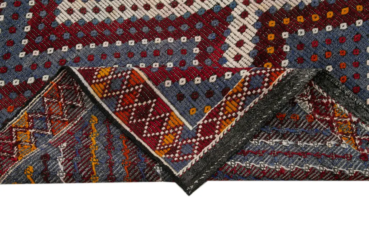 Cıcım Eskitme Multi Renk Keçi Kılı El Dokuma Kilim-183x376 - Görsel 6