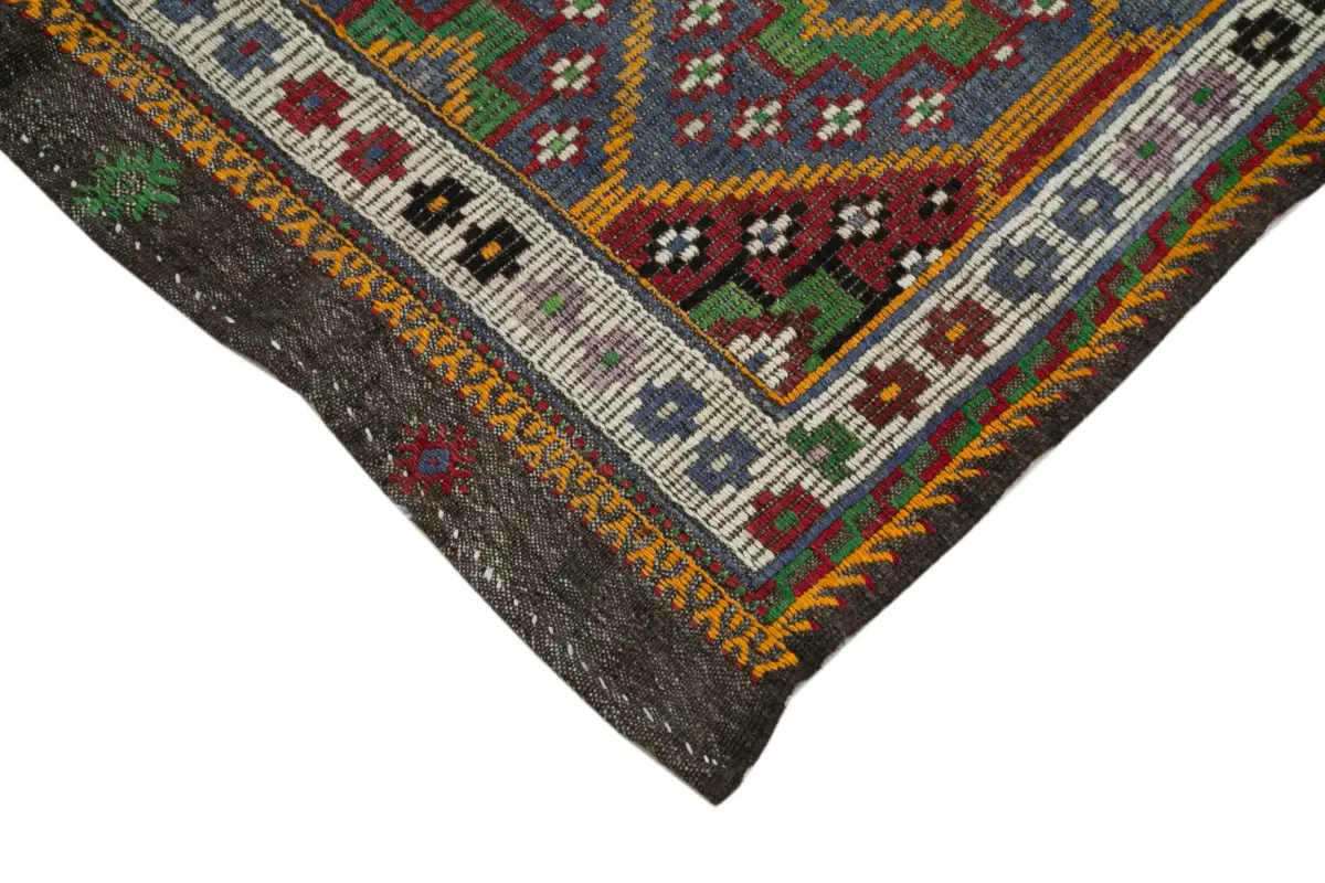 Cıcım Eskitme Multi Renk Keçi Kılı El Dokuma Kilim-163x299 - Görsel 4