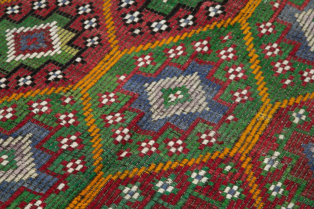 Cıcım Eskitme Multi Renk Keçi Kılı El Dokuma Kilim-163x299 - Görsel 5