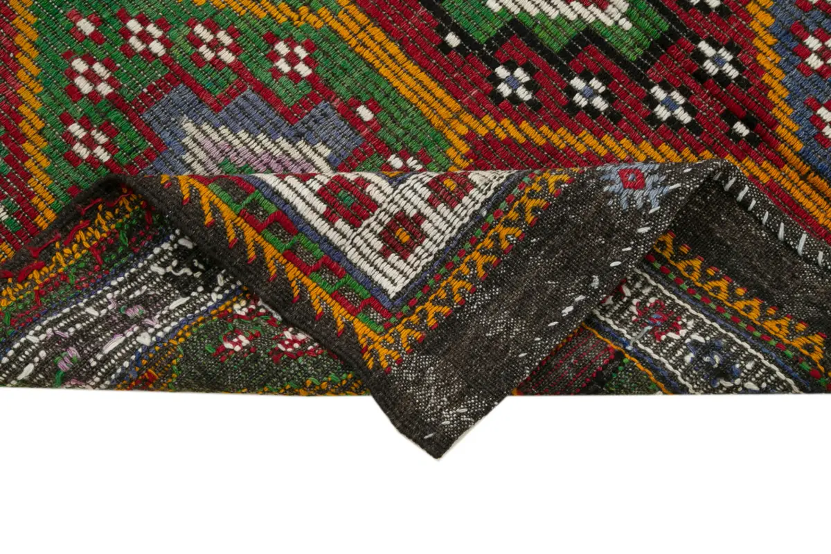Cıcım Eskitme Multi Renk Keçi Kılı El Dokuma Kilim-163x299 - Görsel 6