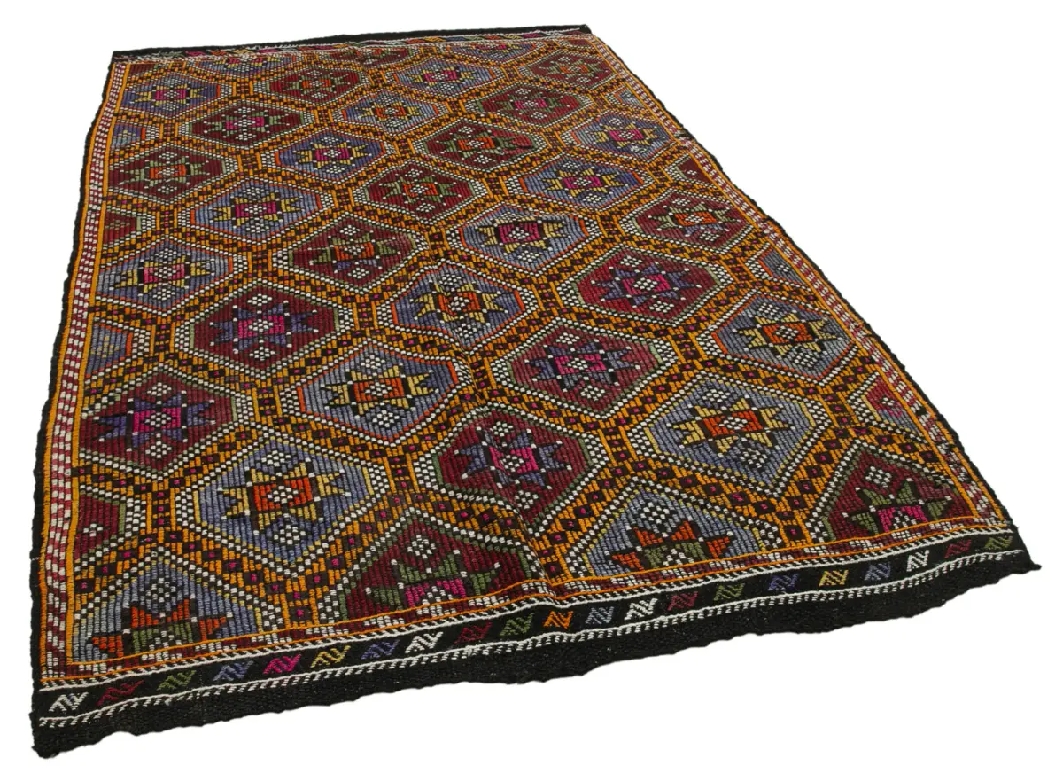 Cıcım Eskitme Multi Renk Keçi Kılı El Dokuma Kilim-170x273 - Görsel 2
